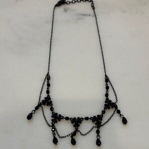 Vintage Robert Rose Elegant Delicate Black Necklace
